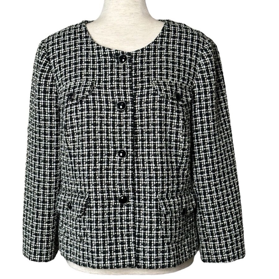 New Sandro Tweed Crop Blazer